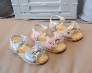 Sandales pour filles, chaussures de princesse à semelle souple, sandales à nœuds pour enfants, été - Product Image 2