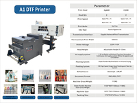 Imprimante DTF textile numérique A2 entièrement automatique 24 pouces Roll-to-Roll Vêtements Tête Epson Encre pigmentée Acier inoxydable 1