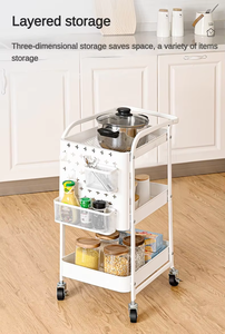 Carrito Organizador Multiusos de Acero con Ruedas y Estantes de Almacenamiento para Cocina y Baño - Product Image 4