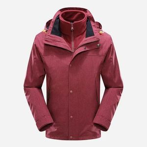 Veste coupe-vent imperméable 3-en-1 personnalisée pour la vente en gros, avec capuche, poignets ajustables et fermeture éclair, idéale pour l'extérieur - Product Image 1