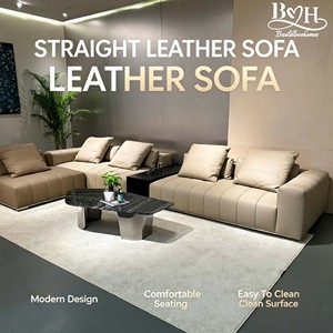 Divano Angolare in Pelle Economico con Linee Verticali, Set di Divani in Pelle Personalizzabili per Soggiorno, Arredamento di Lusso per la Casa - Product Image 2