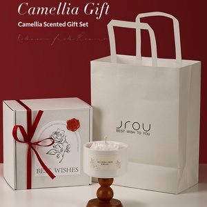 Coffret Cadeau Pratique de Bougies Parfumées au Camélia en Cire de Soja Naturelle pour la Décoration Intérieure – Option Cadeau Idéale pour les Enseignants et les Amies - Product Image 1