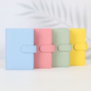 Hongbo tốt nhất người bán 35 màu A6 Pebble da Chất kết dính Ví 30mm vàng ngân sách Vòng Fly Leaf Coin Pouch chất lượng nộp hồ sơ sản phẩm - Product Image 1