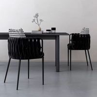 Meubles de restaurant en gros, style nordique moderne, fauteuil en cuir avec structure métallique, chaise de salle à manger, mobilier pour restaurant et hôtel