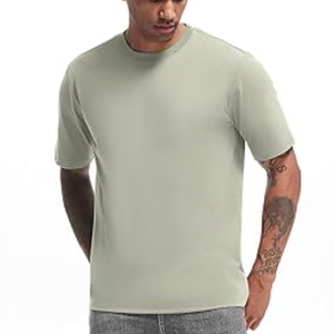 T-shirt Homme Uni Col Rond Manches Courtes Coupe Classique Décontracté en Coton Jersey Sérigraphié Séchage Rapide Teint Uni Design Vierge - Product Image 2