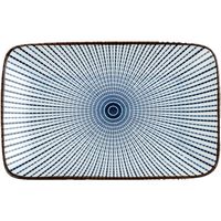 Ensemble de vaisselle japonaise en céramique, plat carré long pour sushis et en-cas, motif végétal sous glaçure, compatible micro-ondes