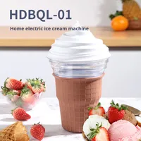 Nouveau produit transfrontalier, petite machine à crème glacée électrique DIY, machine à crème glacée maison créative, entièrement automatique, en acier inoxydable
