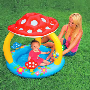 Jouet <span class=keywords><strong>de</strong></span> baignoire parasol champignon gonflable en PVC personnalisable pour bébé en plein air se baignant piscine pour enfants - Product Image 3