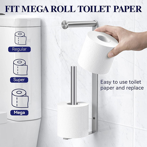 <span class=keywords><strong>Portarotolo</strong></span> <span class=keywords><strong>da</strong></span> Parete Salvaspazio Versatile con Supporto per 3 Rotoli di Carta Igienica per Bagno - Product Image 5