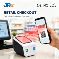Escáner de Código de Barras de Escritorio 2D de Alta Velocidad JR T97-Y, Lector de Códigos QR, Anti-Caídas, Manos Libres, para Puntos de Venta