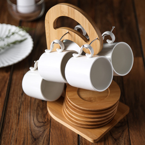 Bianco Semplicità Ceramica Tazza di <span class=keywords><strong>Caffè</strong></span> Piattino Set 100/180ml Tazza di Tè del Pomeriggio con il Supporto di Tazza Casa Semplicità Tazza set di Bicchieri - Product Image 2