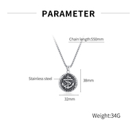Collier rond en acier inoxydable vintage nautique surf plage vinking ancre pendentif pour hommes