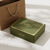 Boîtes d'emballage en carton ondulé vertes, petites, personnalisées avec logo, en gros, pour l'expédition et l'envoi postal, fabriquées par Nova Factory
