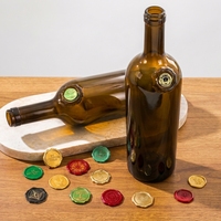 Etiqueta Adhesiva 3D en Relieve de PVC con Sello de Cera, Impermeable y Antiarañazos para Botellas de Whisky, Vodka, Vino, Cerveza, Tarjetas de Invitación