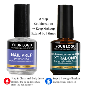 15Ml secado rápido sin ácido a granel al por mayor Gel Nails <span class=keywords><strong>Prep</strong></span> Topcoat Nail Primer y deshidratador para acrílico - Product Image 2