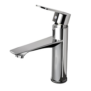 Modern Single Handle Basin Faucet Chrome Deck Mounted Ceramic Valve Core Single Hole - Product Image 5