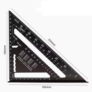 <span class=keywords><strong>Équerre</strong></span> triangulaire en alliage d'aluminium pour charpentier 90° °   45 °   Règle de marquage carrée pour charpentier, outil de travail du bois - Product Image 2