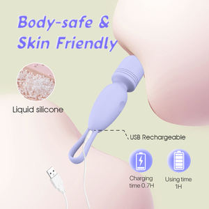 YLove <span class=keywords><strong>Mini</strong></span> Vibratore a Bacchetta da Donna, Simpatico Giocattolo in Silicone, 10 Modalità di Vibrazione, Vibratori per Donna Ricaricabili Tramite USB - Product Image 4