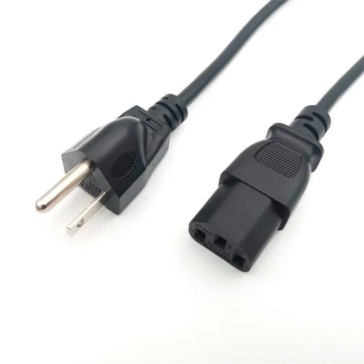 Bare Copper 110V 10A Black US AC Power Cord American Plug For Laptop