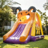 Château Gonflable Extérieur Pirate avec Toboggan Combiné pour Enfants et Adultes