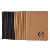 Cahier cousu A6 à logo personnalisable, couverture souple, pochette en papier, carnet d'étudiant, transfrontalier, même style avec reliure à coudre