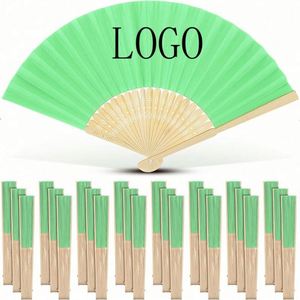 Abanico Plegable Personalizable de 7 Pulgadas, Abanico de Mano Portátil con Diseño de Arte Popular en Bambú Pintado en Blanco para Regalos Empresariales - Product Image 5