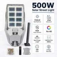 Venta al por Mayor de Fábrica: Farola Solar de 500W, Doble Cara, Monocristalina, 199 LED, Brillo Ajustable, para Jardín, Villa y Carretera