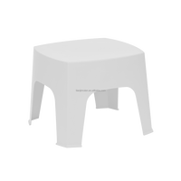 Table basse d'extérieur carrée moderne en polypropylène blanc