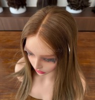 Perruques juives casher Sheitels en cheveux naturels non traités de haute qualité avec dentelle suisse, ligne de cheveux naturelle et cuticules alignées