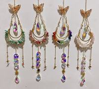 Attrape-rêves en cristal de quartz rose en forme de lune, breloques suspendues pour voiture, attrape-soleil en améthyste, cadeaux de mariage pour invités, souvenirs