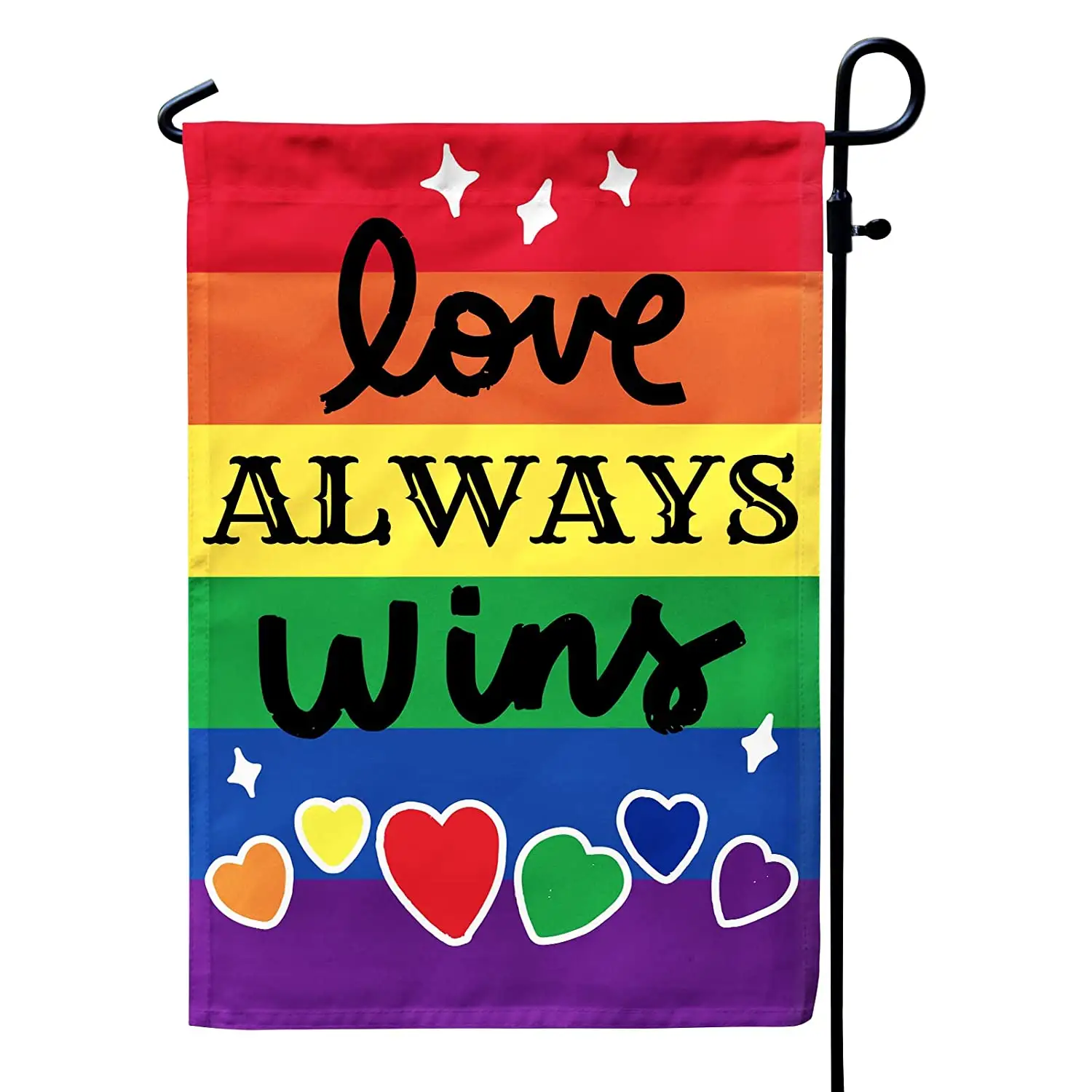 Двухсторонние декоративные флаги из мешковины, 12 х18 дюймов, Радужный Садовый флаг Love Always Wins, ЛГБТ гордость, флаг для украшения улицы и помещений