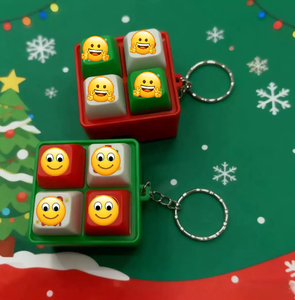 Luckykoo Christmas Stress-relieving Glowing Voice Button Children's Toys Four-<b>key</b> Press Bag Pendants Couple <b>Key</b> <b>Chains</b> <b>Car</b> <b>Keys</b> - Product Image 2