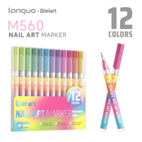 Ensemble de marqueurs pour nail art aux couleurs tendance, stylos graffiti néon fluorescents vifs en PET pour la création de designs de manucure estivaux