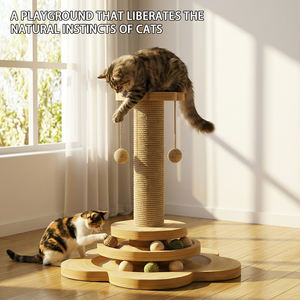 कारखाने की आपूर्ति पालतू खिलौने लकड़ी की पूरी लपेटी हुई सिसल रस्सी बिल्ली खरोंच के बाद मजबूत सिसल खरोंच स्तंभ - Product Image 4