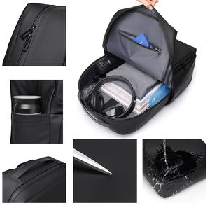 Sac à dos pour <span class=keywords><strong>ordinateur</strong></span> <span class=keywords><strong>portable</strong></span> en PU durable et résistant à l'usure, avec logo personnalisé, pour hommes, style simple, décontracté, idéal pour le bureau, les étudiants et le quotidien. - Product Image 3