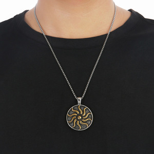 Yunnique – pendentif en acier titane, design géométrique, collier unisexe, bijoux - Product Image 4