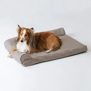 LS Peppy Buddies Amazon Best Sellers New Material RPET Eco-Friendly Sofa Dog Bed Memory Foam L-shape Beds for Dogs