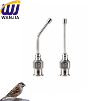Aiguille d'alimentation pour oiseaux en acier inoxydable, buse orale vétérinaire incurvée pour médicaments pour perroquets, pigeons, canaris, utilisation en ferme