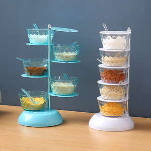 amazon hot selling rotary spice storage box spice jar