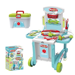 Ensemble de jeu de docteur 3 en 1 pour enfants avec chariot, <span class=keywords><strong>valise</strong></span>, accessoires médicaux, jeu de rôle de docteur, <span class=keywords><strong>jouet</strong></span> d'hôpital pour garçons et filles - Product Image 1