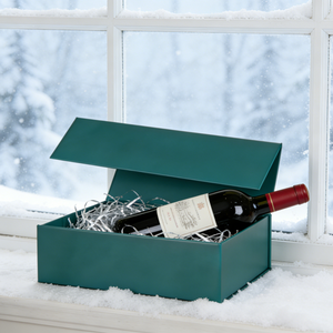 Caja de regalo plegable de cartón rígido con diseño de lujo y logotipo personalizado, grande, magnética, para boda o vino. - Product Image 4