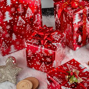 MAYPLUSS Christmas <b>Wrapping</b> <b>Paper</b> Roll 17 Inch X 33 Feet Metallic Red Tree Snowflake Foil Gift Craft Packaging - Product Image 6