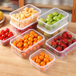 Food Storage <b>Container</b> Rectangle Plastic Lid Airtight Fresh Keeping Fruit Box <b>Refrigerator</b> Freezer Use - Product Image 2