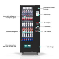 Distributeur Automatique À Écran Tactile Mince Réfrigérant 24 Heures pour Boissons Gazeuses et Snacks, avec Paiement par Carte de Crédit/Pièce/Espèces/QR