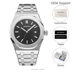 Reloj de Hombre de Acero Inoxidable con Movimiento Mecánico Japonés Personalizado OEM, Esqueleto Automático, Esfera Analógica de Negocios, MOQ 50 Piezas - Product Image 3