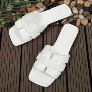 QF1 Pantoufles plates de couleur unie pour femmes, à bout carré, respirantes, pour la maison Women231 - Product Image 6