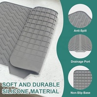 Tapis de séchage en silicone en gros pour cuisine, tapis d'égouttage, protection de comptoir d'évier, tapis antidérapant avec trou de suspension