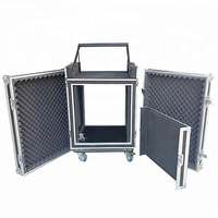 Casier porte-vol 16U avec amplificateurs, 2 pièces, valise de rangement pour plan de travail Dj