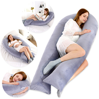 Oreiller de grossesse gris en forme de U et oreiller de maternité pour le dos, les hanches, les jambes et le ventre pour femmes enceintes