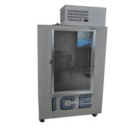 Congélateur vertical à porte vitrée avec refroidissement par air, stockage de glace, dégivrage automatique, petite unité intérieure